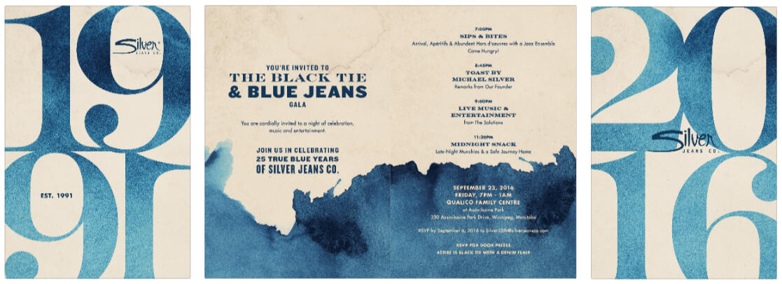 Silver Jean&#39;s 25th Anniversary Invitation